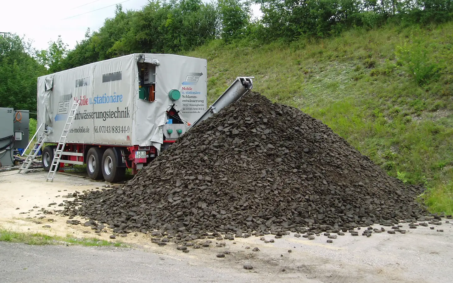 Mobile Membranfilterpresse im Einsatz