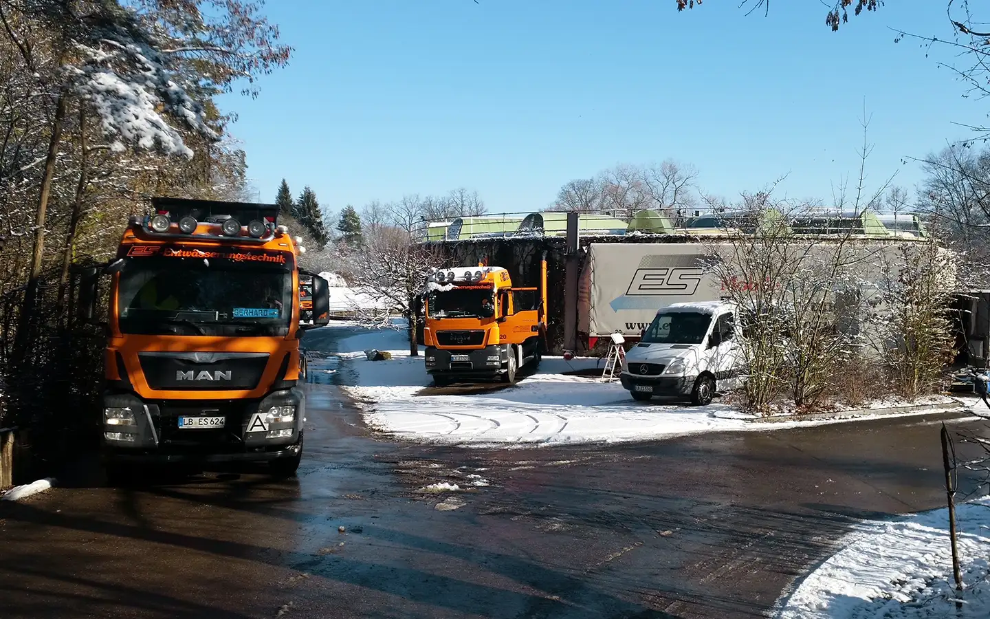 Mobile Schlammentwässerung im Einsatz